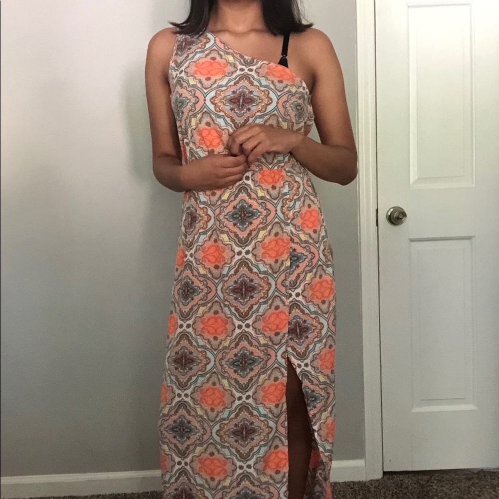 One shoulder long dress